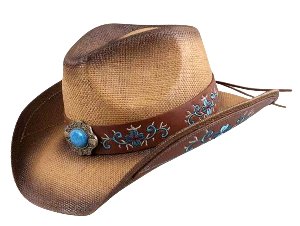 Classic Woven Cowboy Hats With Floral Pattern Band
